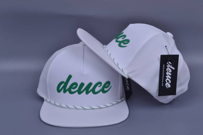 Deuce Performance Roped Hat - White w/Green