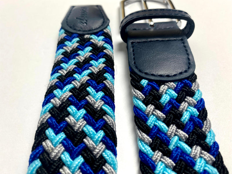 Royal Blue Multi Color Elastic Braided Belt