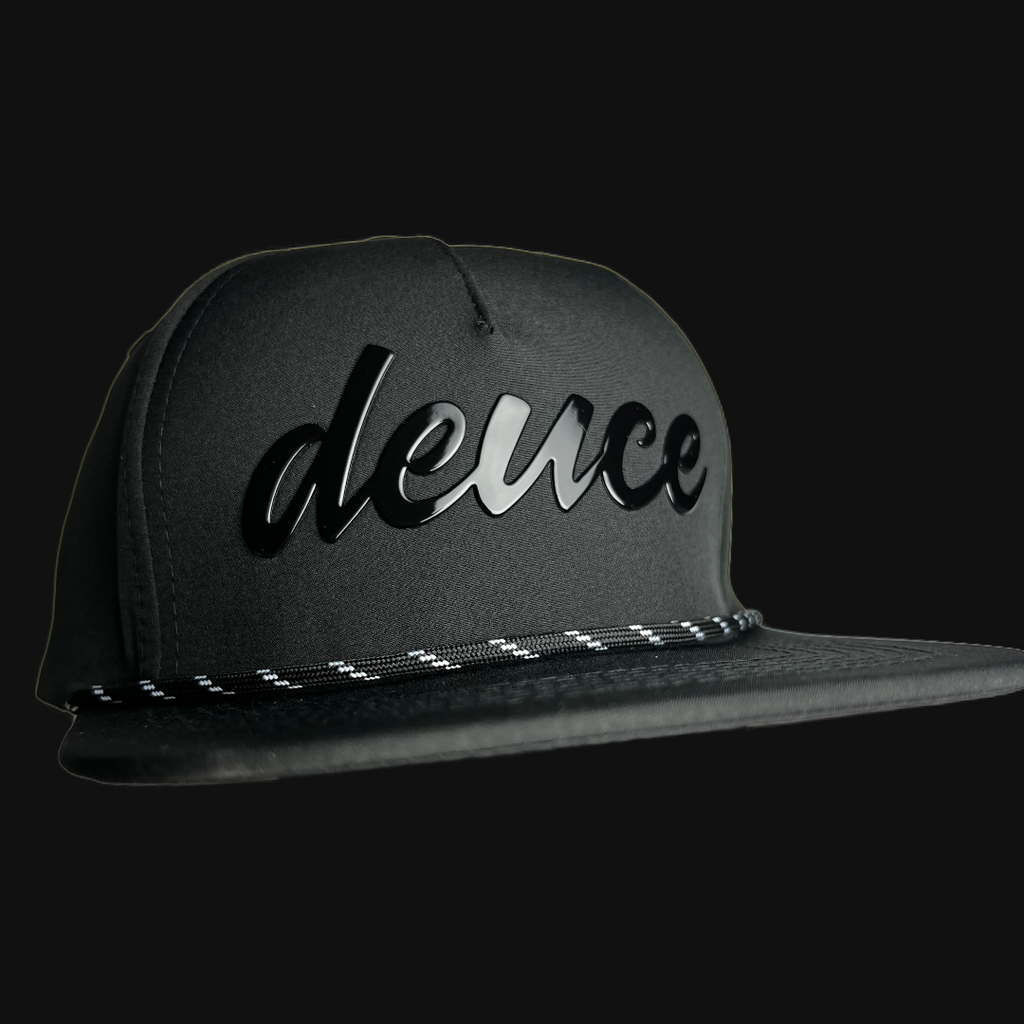 Deuce Performance Roped Hat - Black on Black